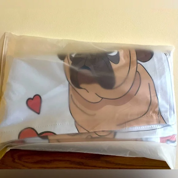 NWB Pug & Heart Black Out Curtain (1 XL PANEL) Fit Bigger Window 135x160 - Picture 3 of 5